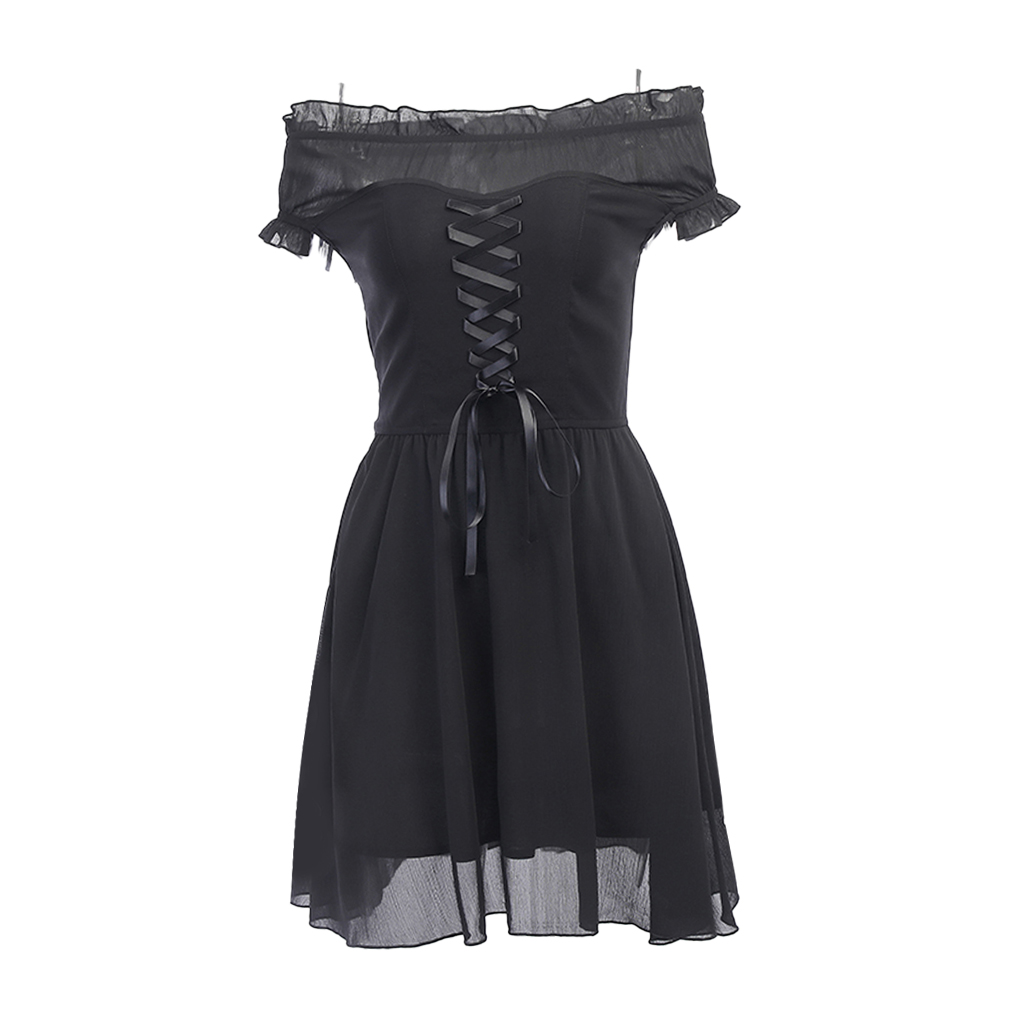 women's dress summer ruffles short sleeve off shoulder casual mini dresses, White;black
women's dress summer ruffles short sleeve off shoulder casual mini dresses, White;black