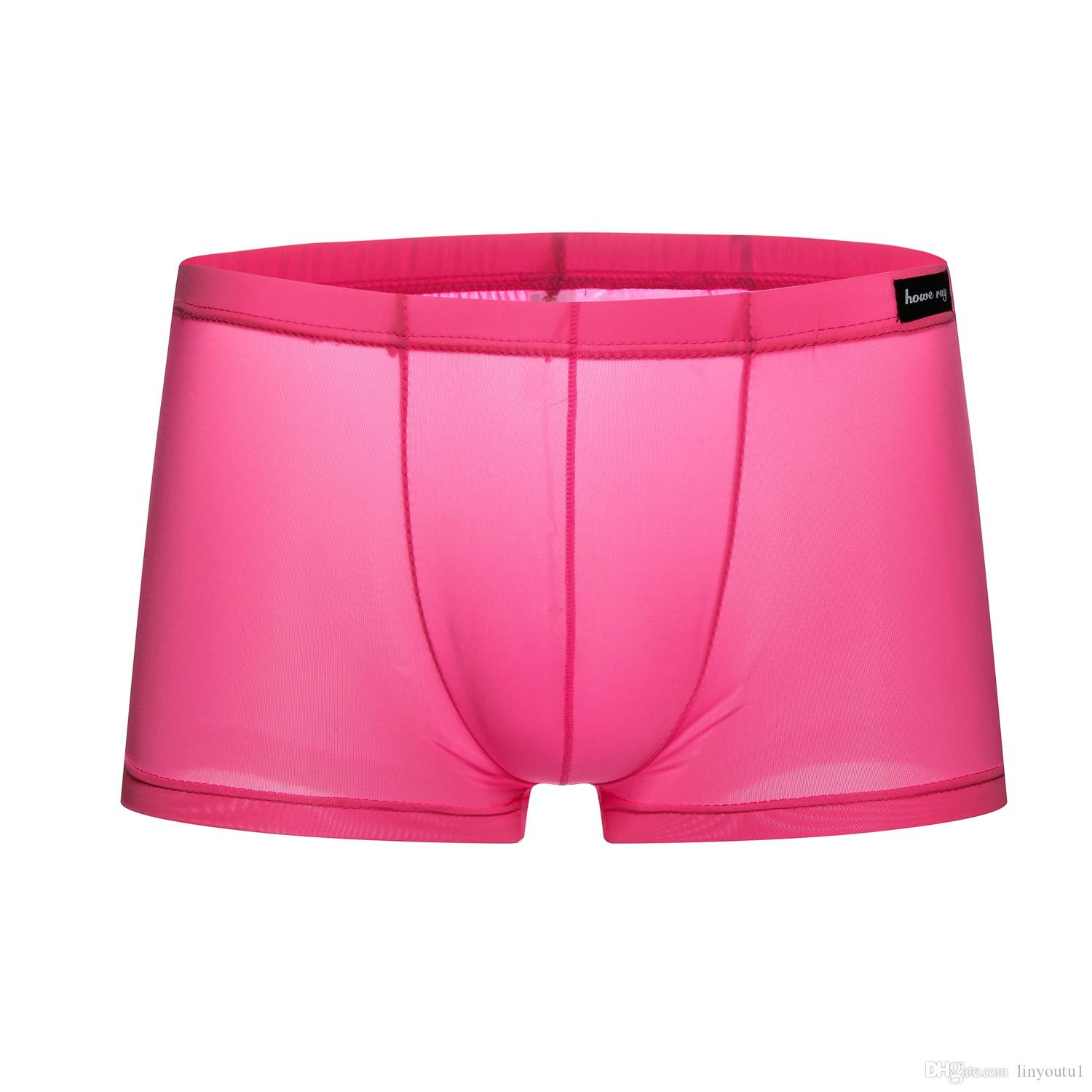 2020 Sexy men underwear Boxer shorts Ice silk u convex soft sexy kilot male men's underpants boxer slips Gay underwear