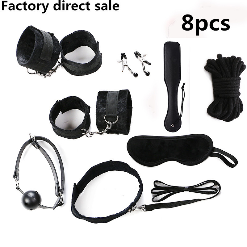 Fetish BDSM Sex Bondage Restraint Kit Games Erotic Accessories for Couples Mask, Collar Mouth Gag Handcuffs Sex Toys