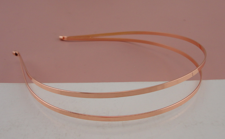 5PCS Rose Golden plain double 3mm flat metal wire hair headbands at nickle free and lead free for DIY hair accessories,BARGAIN for BULK