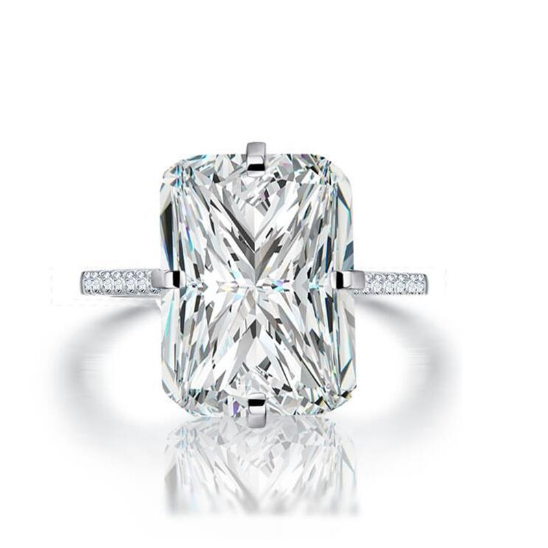 Top Selling Luxury Jewelry Couple Rings 925 Sterling Silver Princess Cut White Topaz CZ Diamond Women Wedding Bridal Ring Set For Lover Gift