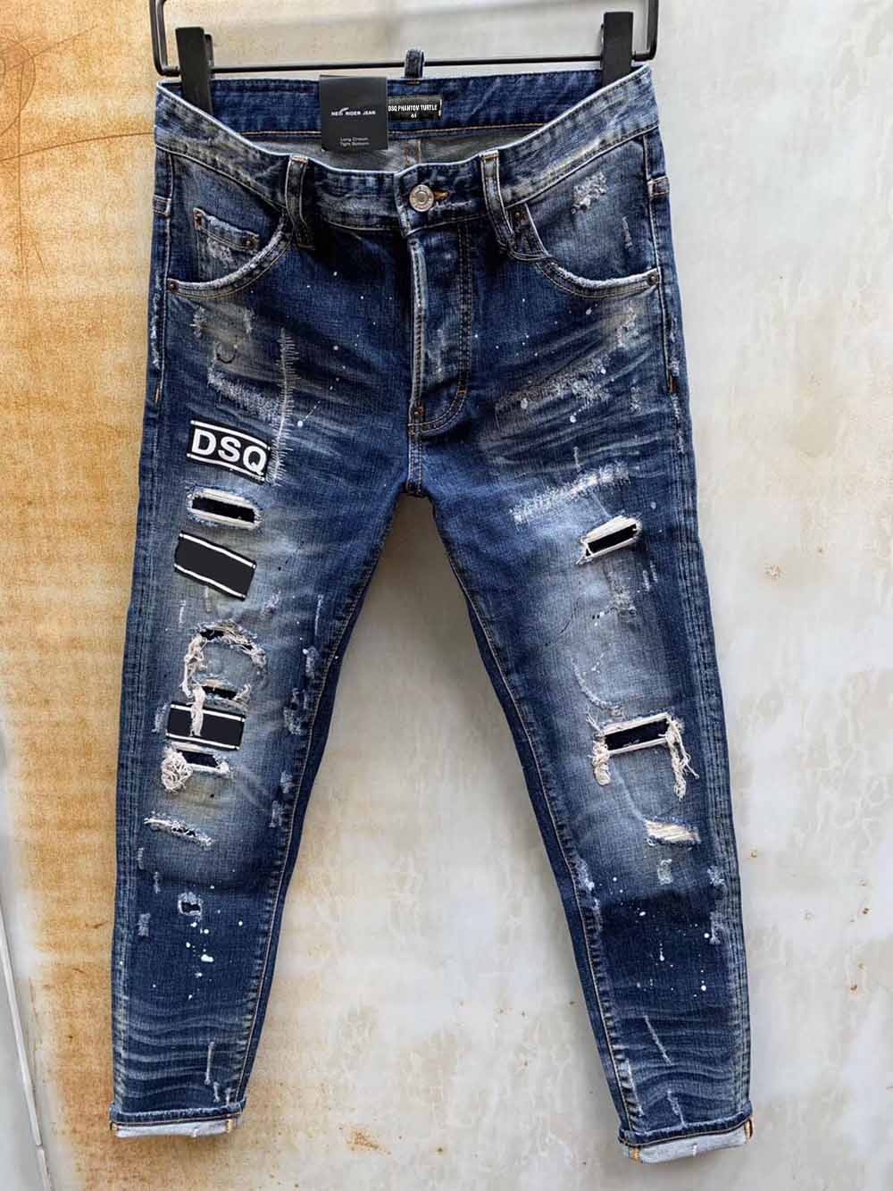 DSQ PHANTOM TURTLE Classic Fashion Man Jeans Hip Hop Rock Moto Mens Casual Design Ripped Jeans Distressed Skinny Denim Biker DSQ Jeans 6963, Blue
DSQ PHANTOM TURTLE Classic Fashion Man Jeans Hip Hop Rock Moto Mens Casual Design Ripped Jeans Distressed Skinny Denim Biker DSQ Jeans 6963, Blue