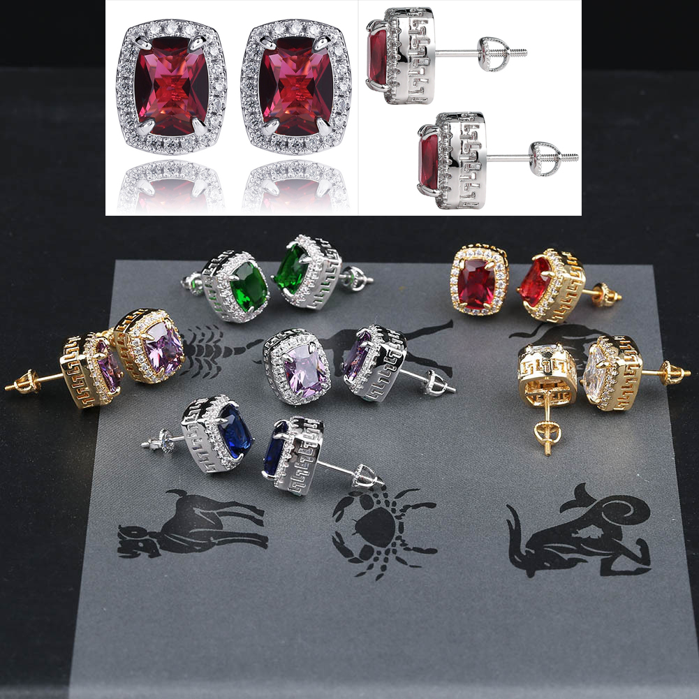 Hip Hop iced out Stud Earrings For Men Women Bling crystal Zircon CZ Gemstone Gold Silver Earring Hiphop Rapper Jewelry Gift
Hip Hop iced out Stud Earrings For Men Women Bling crystal Zircon CZ Gemstone Gold Silver Earring Hiphop Rapper Jewelry Gift