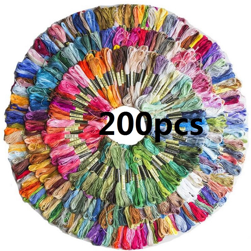 200Pcs Embroidery Thread Skeins Multi Colors Option Floss Similar DMC Anchor Cross Stitch Cotton Sewing Embroideried Threads, 200pc
200Pcs Embroidery Thread Skeins Multi Colors Option Floss Similar DMC Anchor Cross Stitch Cotton Sewing Embroideried Threads, 200pc