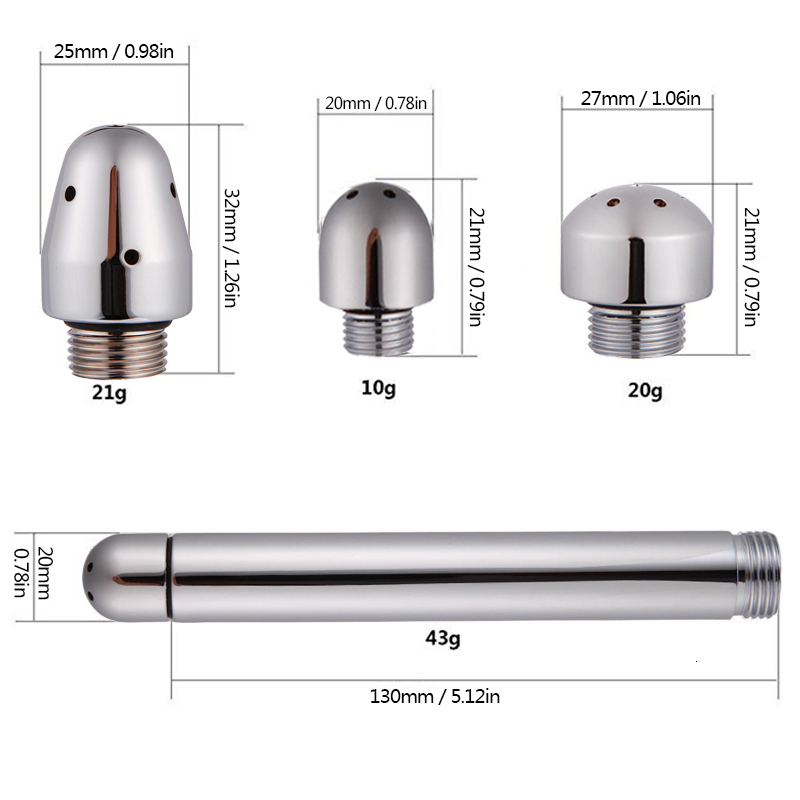 Metal Anal Vaginal Cleaner Douche Shower Cleaning Enemator Butt Plug Anus Enema Faucet Clean Tool Adult Sex Toys for Men Women Y191028 - view 7