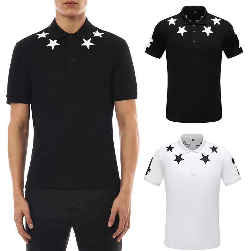 Men's 2020 Summer Polo Shirts With Embroidery Stars Italy Fashion Design Turn Neck Shortsleeves Cotton Polos, Black gv-b65
Men's 2020 Summer Polo Shirts With Embroidery Stars Italy Fashion Design Turn Neck Shortsleeves Cotton Polos, Black gv-b65