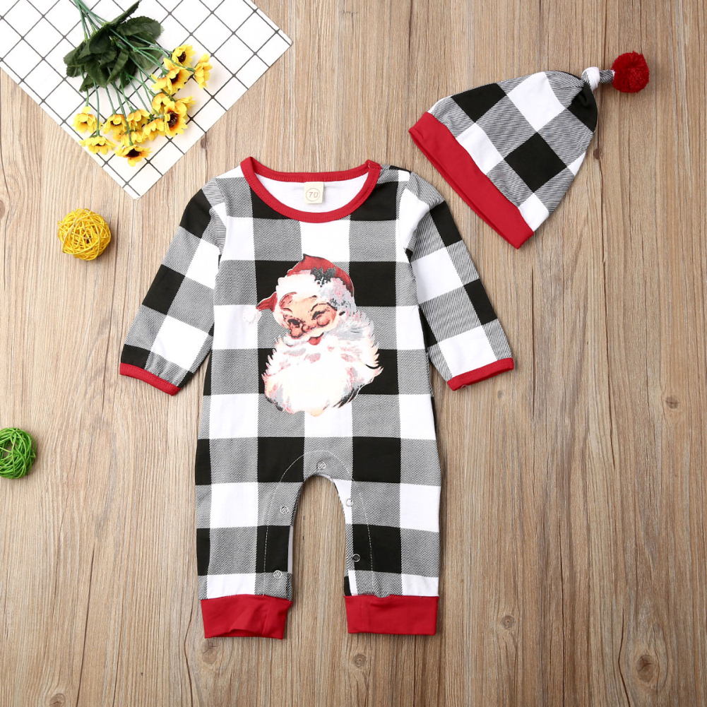 Christmas 2pcs Baby Boy Girl Clothes Santa Claus Plaid Long Sleeve Romper Jumpsuit Hat Outfit 3-18Months, Red
Christmas 2pcs Baby Boy Girl Clothes Santa Claus Plaid Long Sleeve Romper Jumpsuit Hat Outfit 3-18Months, Red