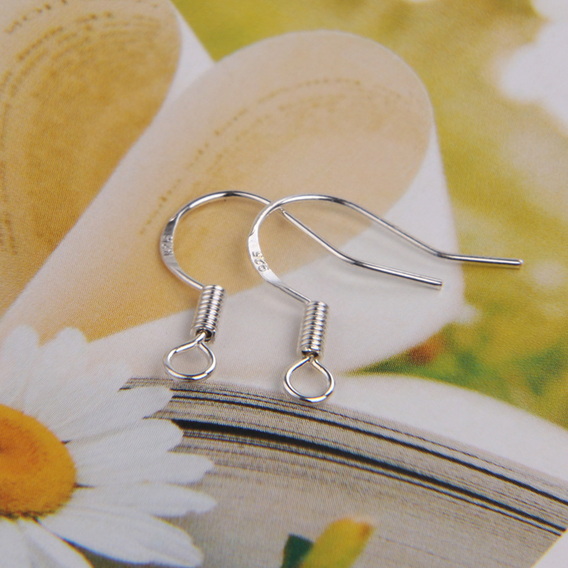 200pcs lot 925 Sterling Silver Earring Findings Hooks Jewelry DIY 15mm Fish Hook Fit Earrings248N