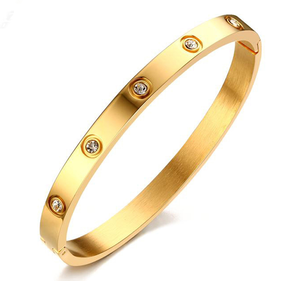 Promotion Trendy Crystal Bracelets for Women Silver Gold Rose Bangle Bracelet Titanium Love Pulseiras Stainless Steel Bangles Jewelry Gifts
Promotion Trendy Crystal Bracelets for Women Silver Gold Rose Bangle Bracelet Titanium Love Pulseiras Stainless Steel Bangles Jewelry Gifts