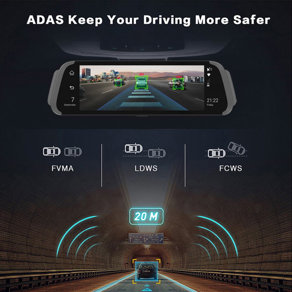 All-in-One Vehicle Monitoring Solution Featuring Front-Rear Camera Setup and Real-Time Traffic Alerts