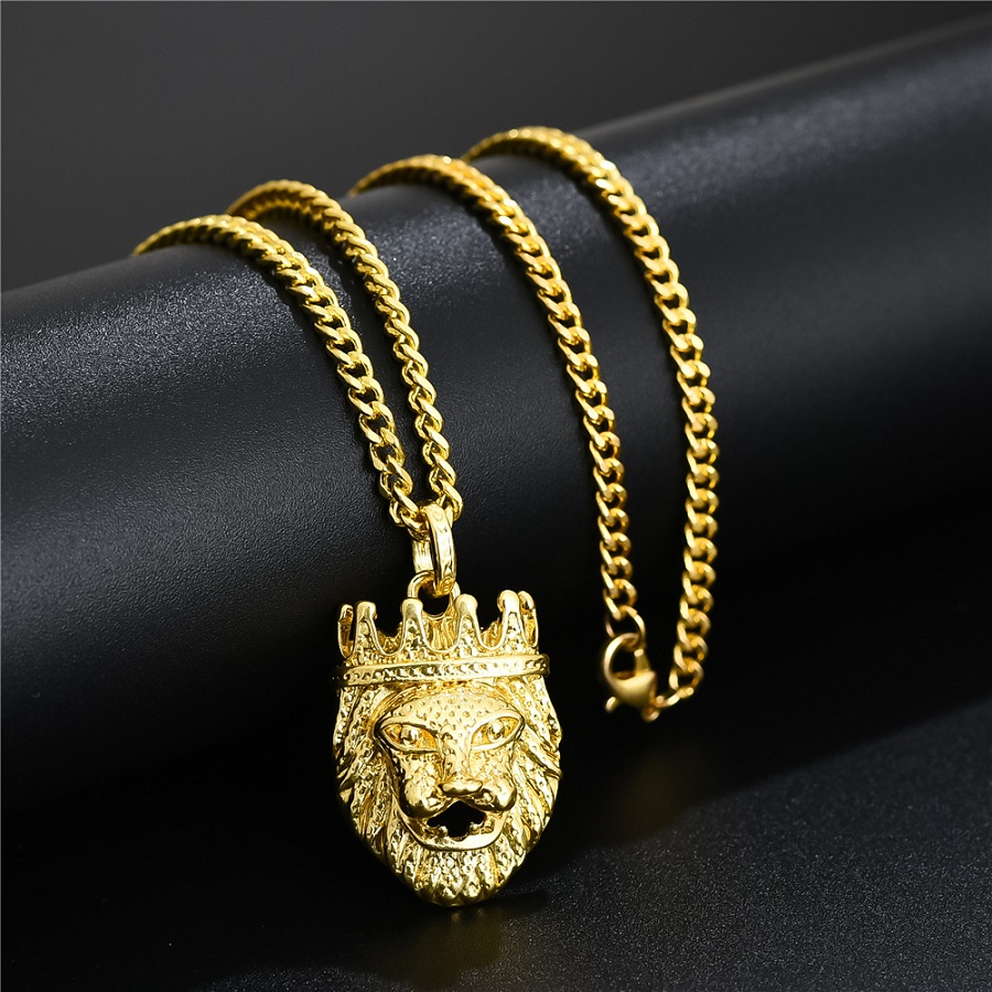 Fashion Mens Gold Plated Lion Head Pendant Necklace Hip Hop Jewelry Design Link Chain Punk Necklaces For Men Gifts
Fashion Mens Gold Plated Lion Head Pendant Necklace Hip Hop Jewelry Design Link Chain Punk Necklaces For Men Gifts