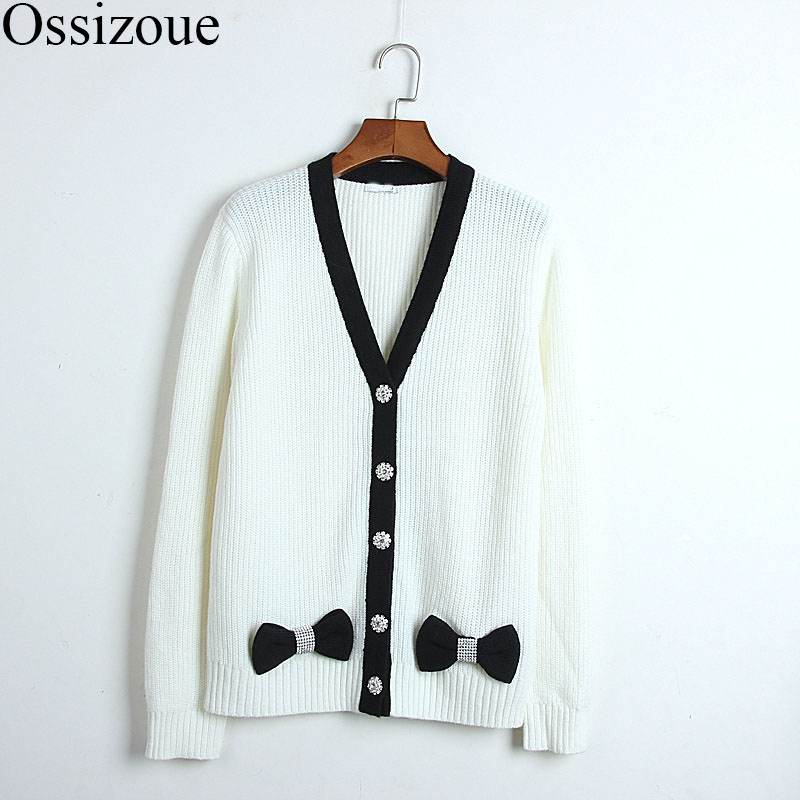2020 Spring Women Cardigan Korean Sweater Bow V-neck Coats White Female Sweet Knit High Quality Loose Chic Casual Outwear Mujer, Black
2020 Spring Women Cardigan Korean Sweater Bow V-neck Coats White Female Sweet Knit High Quality Loose Chic Casual Outwear Mujer, Black