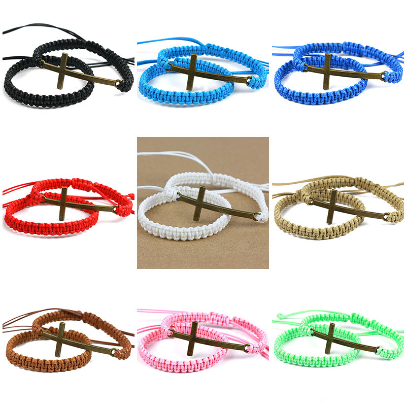 2pcs/pair Classical Same Color Cord With Antique Bronze Cross Designs Bracelets Rope Chains Friends Gift Handmade Charm Bracelet
2pcs/pair Classical Same Color Cord With Antique Bronze Cross Designs Bracelets Rope Chains Friends Gift Handmade Charm Bracelet