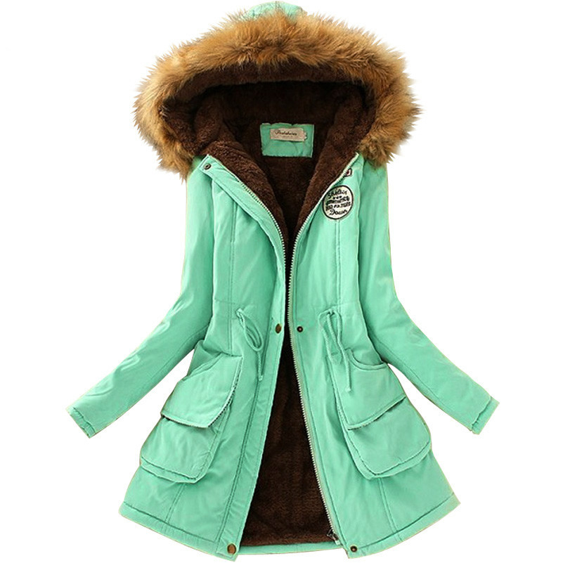 Laamei Women Parka Warm Jackets Fur Collar Coats Women Long Parkas Hoodies Office Lady Cotton Plus Sizeautumn Winter Jacket T200319