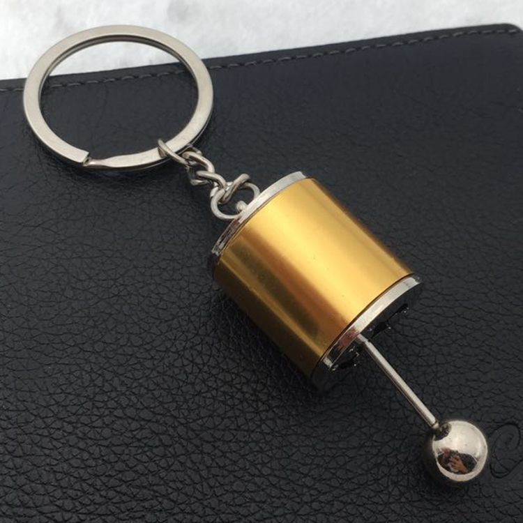 Creative Auto Part Model Gear Box Shifter Keychain Key Chain Ring Race Car Stalls Head Keychains Six-Speed Manual Shift Gear