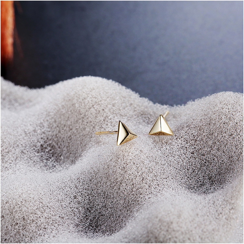 New Fashion 925 Sterling Silver Stud Earring Triangle Piercing Earring Jewelry bijoux en argent 925 Women Mini Ear Stud Jewelry