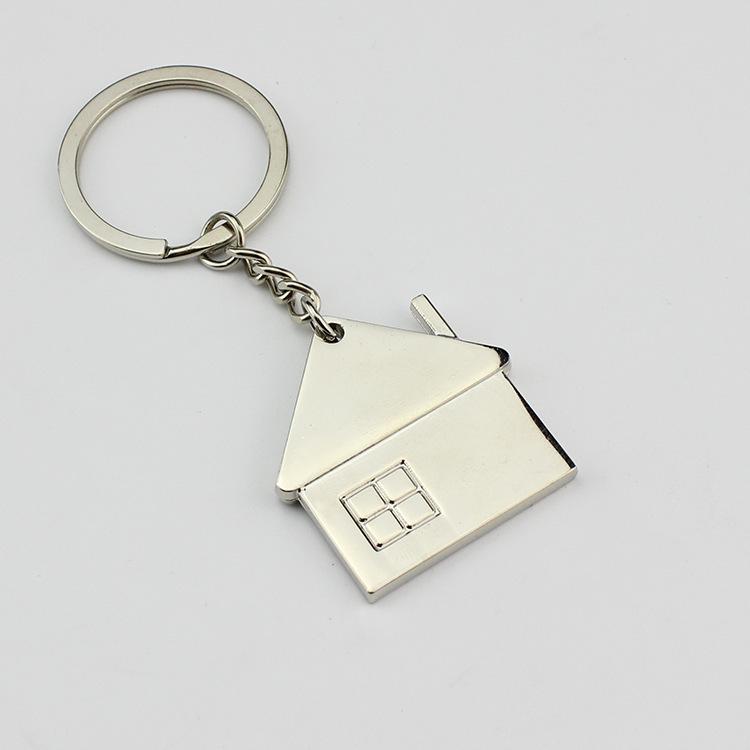100pcs/Lot New Metal Mini House Shaped Keychains Cottage Keyrings Custom Logo Gifts for Promotion US Free Shipping By Dhl