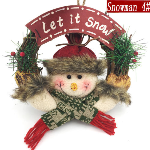 Merry Christmas Wreath Decor Xmas Party Home Door Wall Garland Flower Christmas Home Decor Ornaments 23CM for New Year