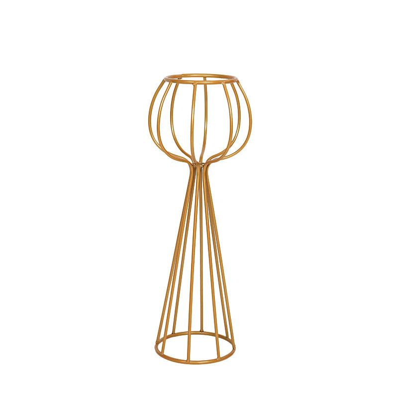 Hollow out Vases Gold/White Flower Stand Metal Road Lead Wedding Centerpiece Flowers Rack For Event Party Decoration 10PCS