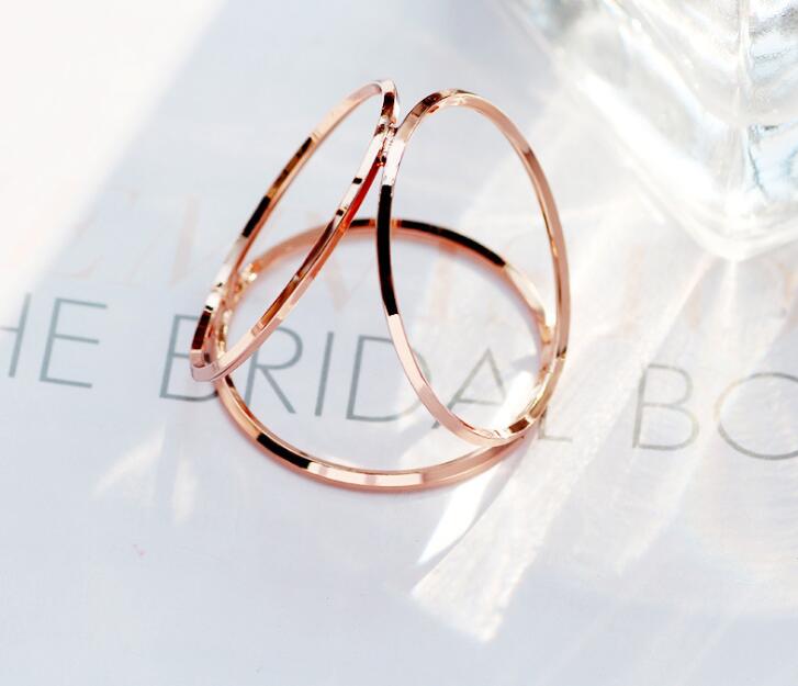 Three Circles Simple Napkin Rings Circle Buckle Rose Gold Silver Gold Napkin Rings Wedding Party Table Decorative Napkin Rings