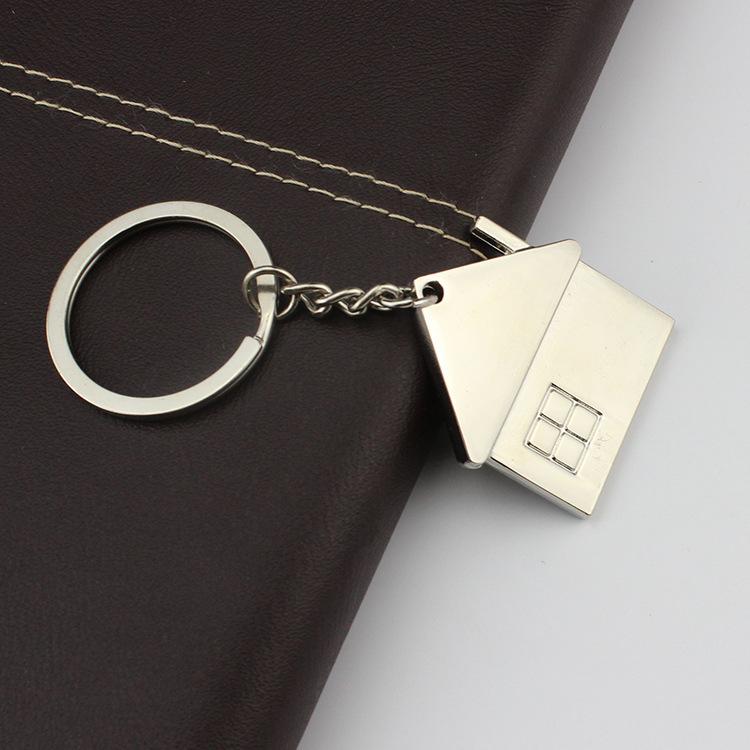 100pcs/Lot New Metal Mini House Shaped Keychains Cottage Keyrings Custom Logo Gifts for Promotion US Free Shipping By Dhl