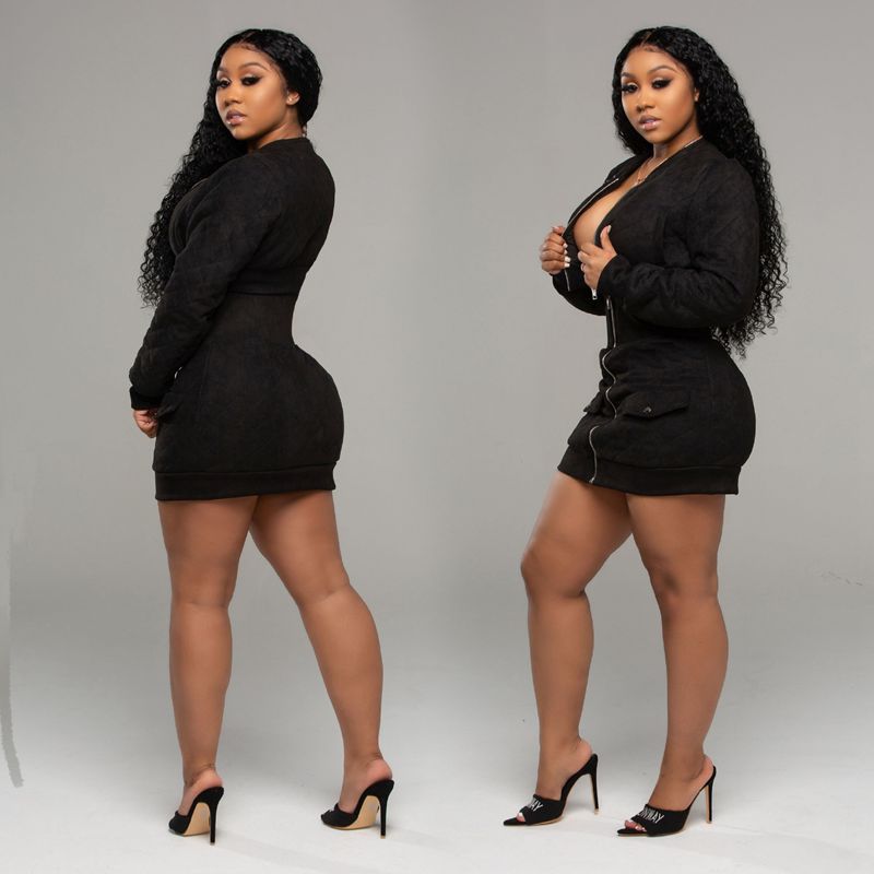 ZOOEFFBB Sexy Two Piece Set Women Autumn Winter Outfits Festival Clothing Zip Crop Top and Mini Skirt Matching Suits 2 Piece Set