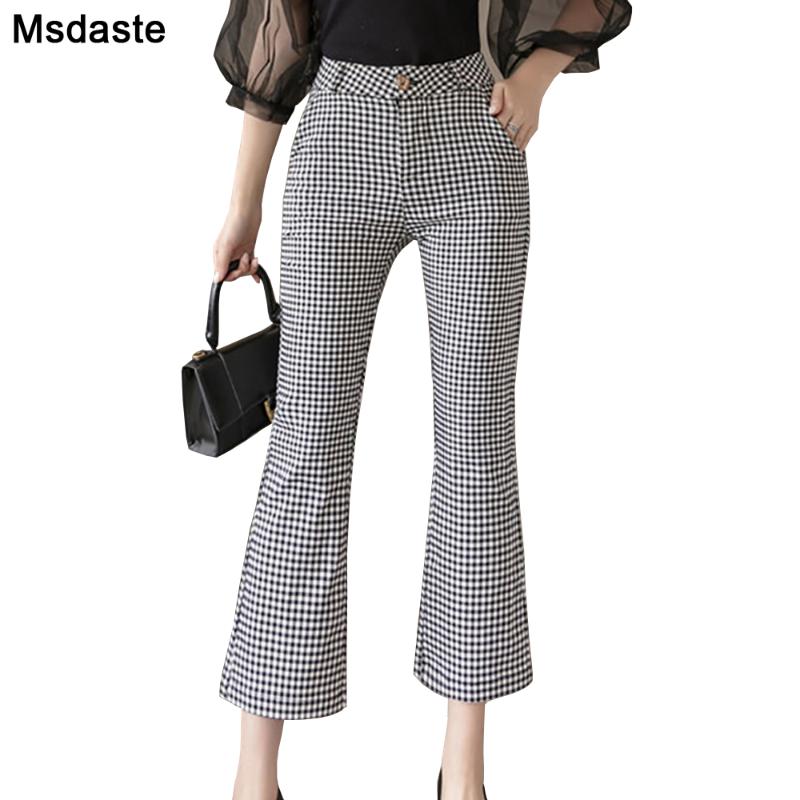 Summer Wear Calf-length Pants For Women Slim Plaid Lady Trousers Female Korean Style Casual Wide Leg High Waist Cropped Pants, Black
Summer Wear Calf-length Pants For Women Slim Plaid Lady Trousers Female Korean Style Casual Wide Leg High Waist Cropped Pants, Black