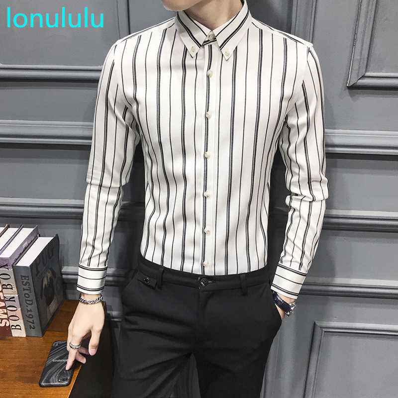 British style black and white stripe shirt men's long sleeve slim Korean handsome business casual shirt men's wear, Gray
British style black and white stripe shirt men's long sleeve slim Korean handsome business casual shirt men's wear, Gray