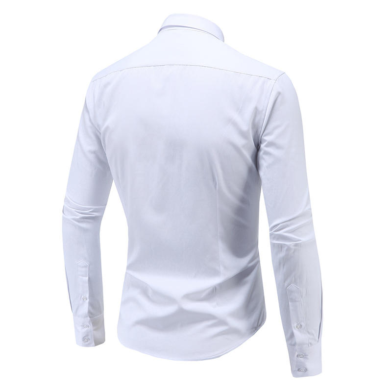 Fashion-2024 new high-end silky material fashion print large size slim long-sleeved men's shirt