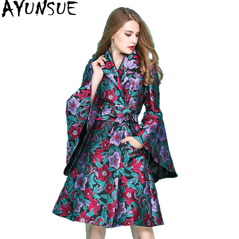 AYUNSUE Women' Windbreaker Embroidery Long Trench Coat Women Clothes 2019 Flare Sleeve Womens Coats Sobretudo Feminino KJ371, Flower
AYUNSUE Women' Windbreaker Embroidery Long Trench Coat Women Clothes 2019 Flare Sleeve Womens Coats Sobretudo Feminino KJ371, Flower
