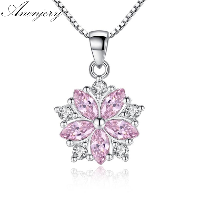 925 Sterling Silver Pink Clear Crystal Zircon Cherry Blossom Flower Chain Necklace For Women Girl Choker
925 Sterling Silver Pink Clear Crystal Zircon Cherry Blossom Flower Chain Necklace For Women Girl Choker