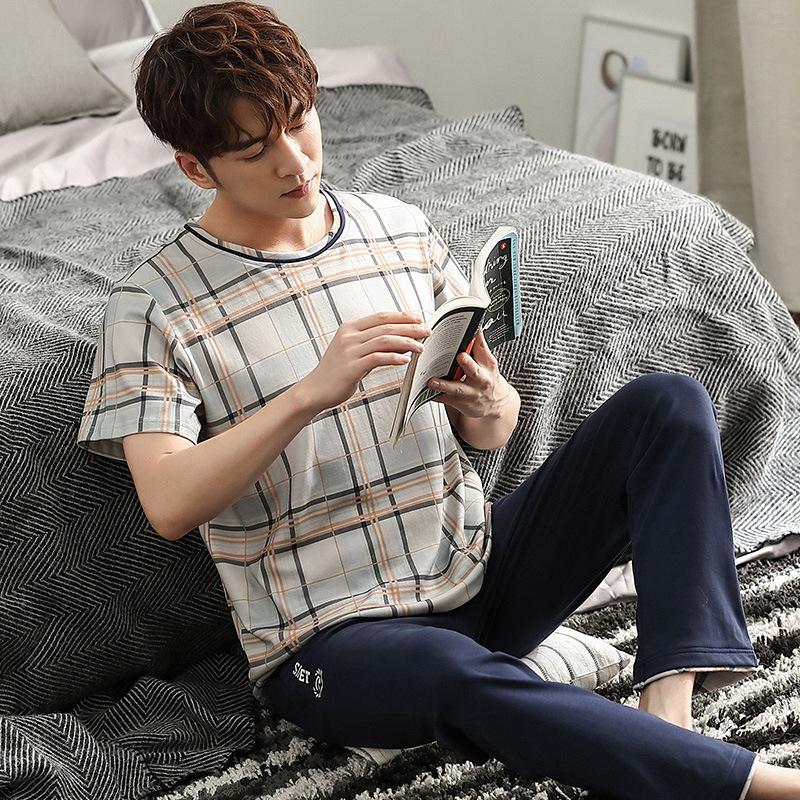 Gray Men Sleep Set Pajamas Suit Nightwear Cotton Classic Home Clothing Nightgown 2020 Summer New Homewear Sleepwear Pyjamas, Style e
Gray Men Sleep Set Pajamas Suit Nightwear Cotton Classic Home Clothing Nightgown 2020 Summer New Homewear Sleepwear Pyjamas, Style e