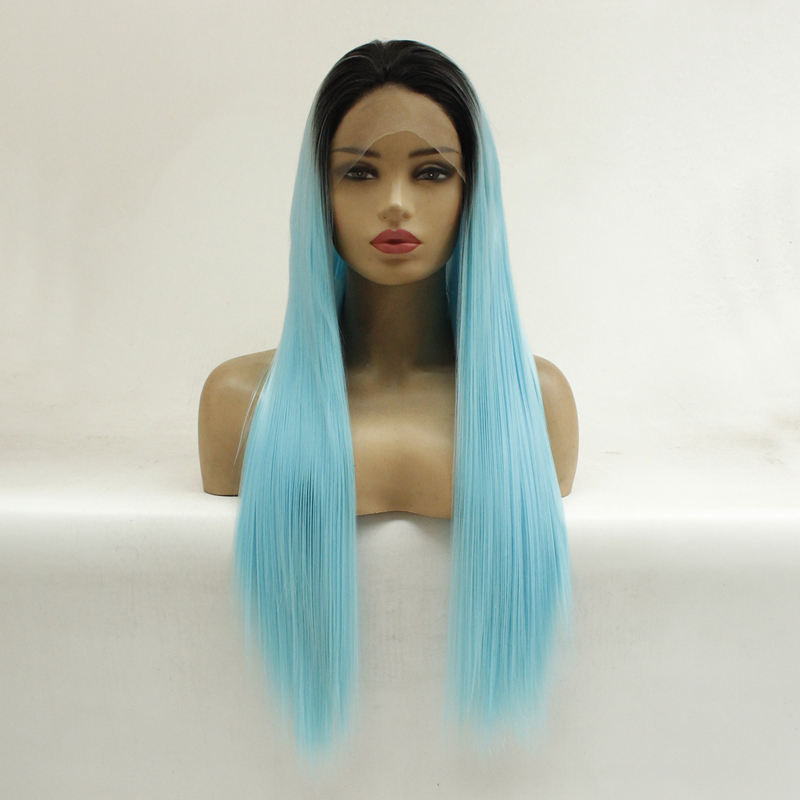 NHAZEL Long Silky Straight Hair Synthetic Lace Front Wig Ombre Blue Free Part Cosplay Wig Glueless Front Lace Wigs for Women
NHAZEL Long Silky Straight Hair Synthetic Lace Front Wig Ombre Blue Free Part Cosplay Wig Glueless Front Lace Wigs for Women