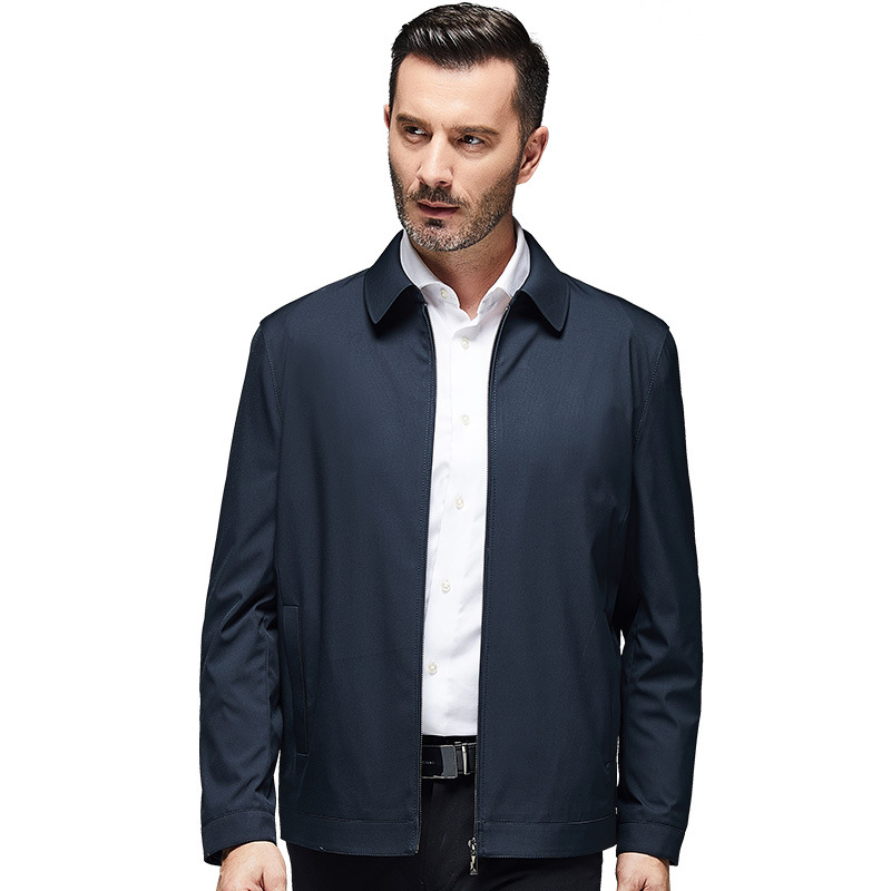 8926 Spring and Autumn Middle-aged Fold-down Collar Short Coat Men Middle-aged Daddy Clothes Business Casual Jacket, Blue
8926 Spring and Autumn Middle-aged Fold-down Collar Short Coat Men Middle-aged Daddy Clothes Business Casual Jacket, Blue