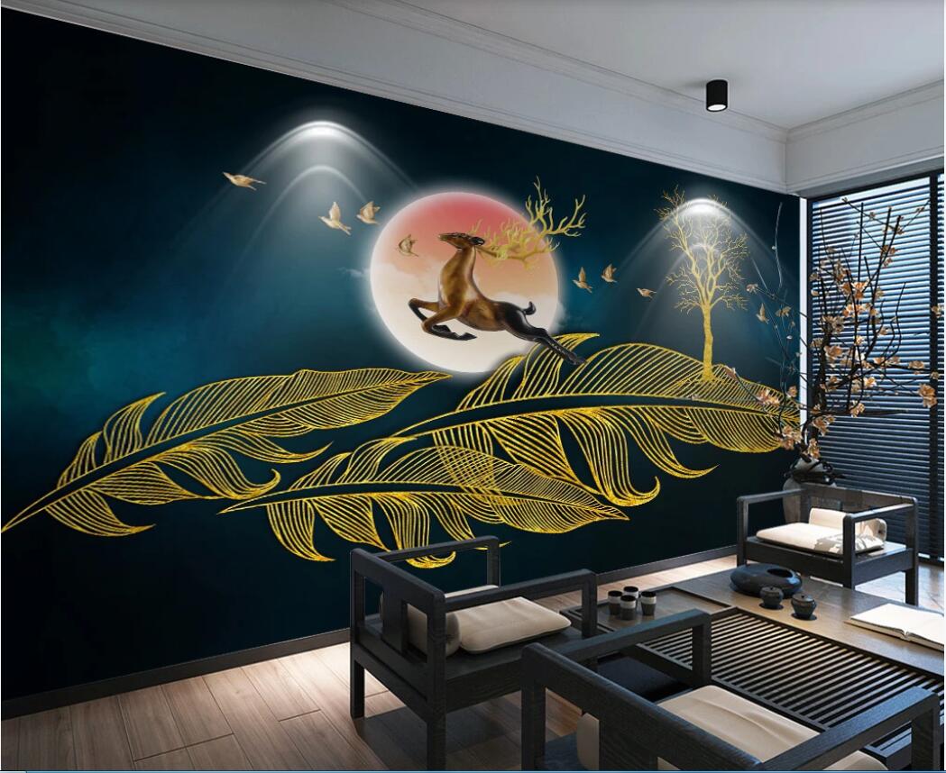 3d wallpaper custom photo murals Modern fashion feather elk gold line light luxury background wall decor wall art pictures, Non-woven fabric
3d wallpaper custom photo murals Modern fashion feather elk gold line light luxury background wall decor wall art pictures, Non-woven fabric