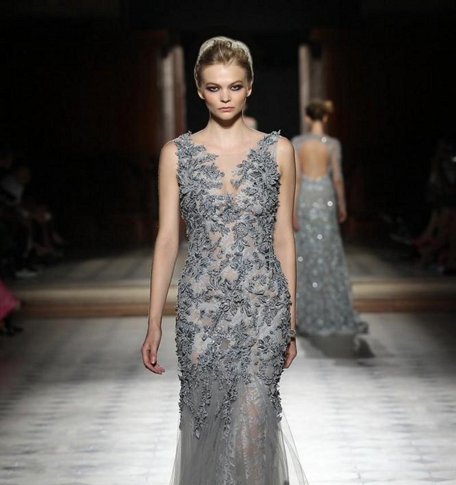 2024 New V Neck Tony Ward Long Evening Dresses Celebrity Party Gowns Lace Applique Beads Floor Length Tulle Prom Dresses