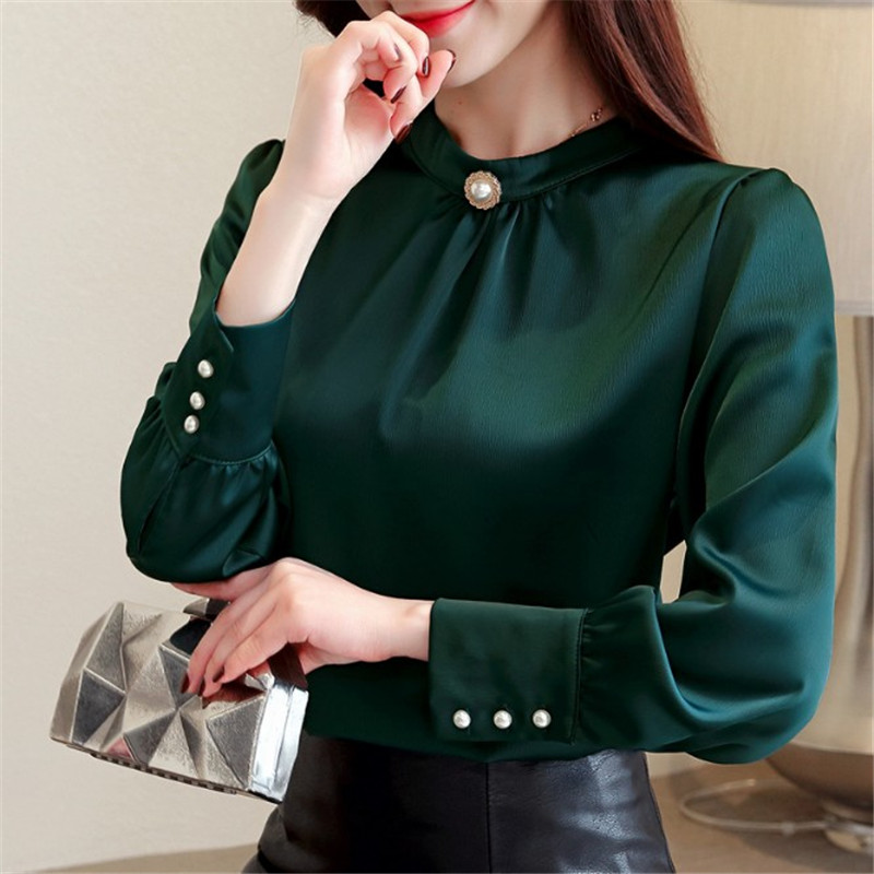 Fashion Womens Tops and Blouses Plus Size Chiffon Blouse Shirt Stand Collar Office Blouse Long Sleeve Women Shirts Blusas 2020 Spring New Sh, Green
Fashion Womens Tops and Blouses Plus Size Chiffon Blouse Shirt Stand Collar Office Blouse Long Sleeve Women Shirts Blusas 2020 Spring New Sh, Green