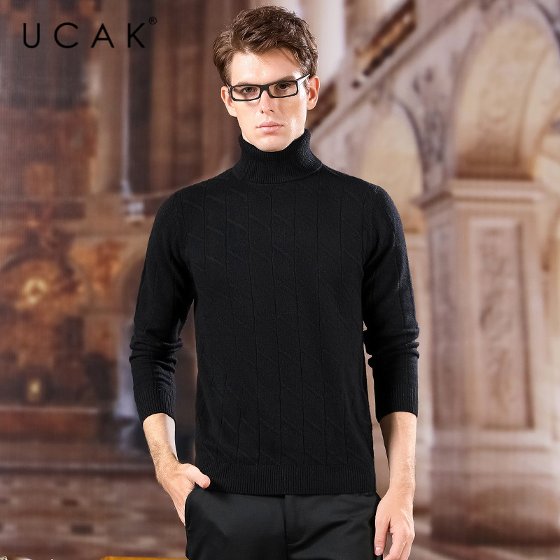 UCAK Brand Turtleneck Pure Merino Wool Sweaters Men 2020 Striped New Fashion Trend Spring Streetwear Pull Homme Pulliover U3173, Black
UCAK Brand Turtleneck Pure Merino Wool Sweaters Men 2020 Striped New Fashion Trend Spring Streetwear Pull Homme Pulliover U3173, Black
