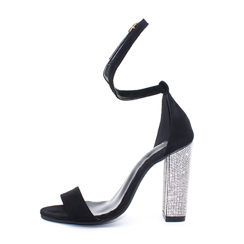 Hot Sale-mmer New Fashion Crystal Party Shoes Buckle Strap Low-cut Plus Size 35-43 Sandals