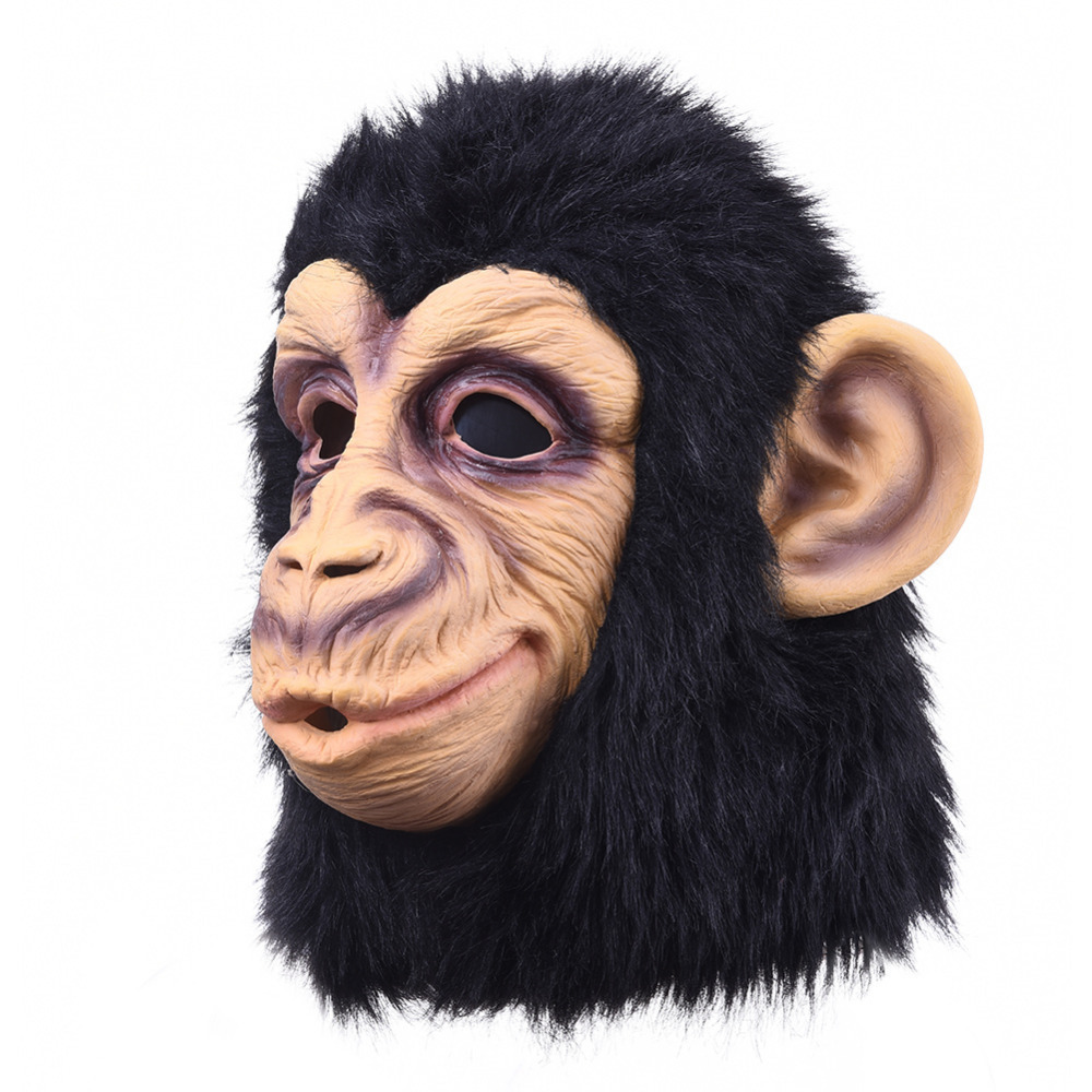 Funny Monkey Head Latex Mask Full Face Adult Mask Breathable Halloween Masquerade Fancy Dress Party Cosplay Looks Real4063785