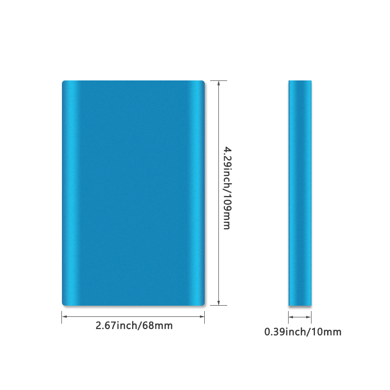 4000 mAh Power Bank Portable Slim External Battery Charging Charge with USB Cable