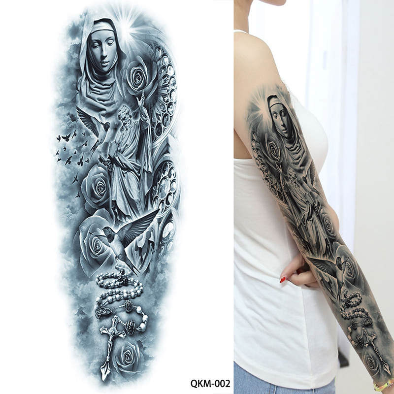 1 Sheet Big Large Zeus Ancient Greek Mythology Temporary Tattoos Full Arm Leg Waist Art Tattoo Beauty Warrior Sticker