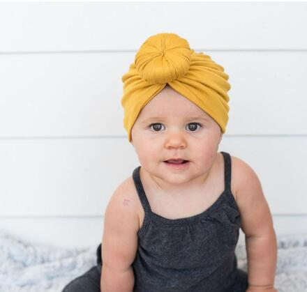 Children hat Cute Turban Hats for Baby Girls Vintage Soft Bun Knot Infant Toddler Baby Cap Newborn Hat India Hat