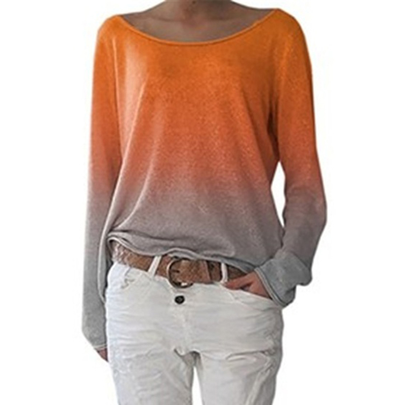 2020 Autumn Popular Fashion Stiching T-shirt Long-sleeved T-shirt Female Loose O-Neck Women' Shirt, Orange
2020 Autumn Popular Fashion Stiching T-shirt Long-sleeved T-shirt Female Loose O-Neck Women' Shirt, Orange