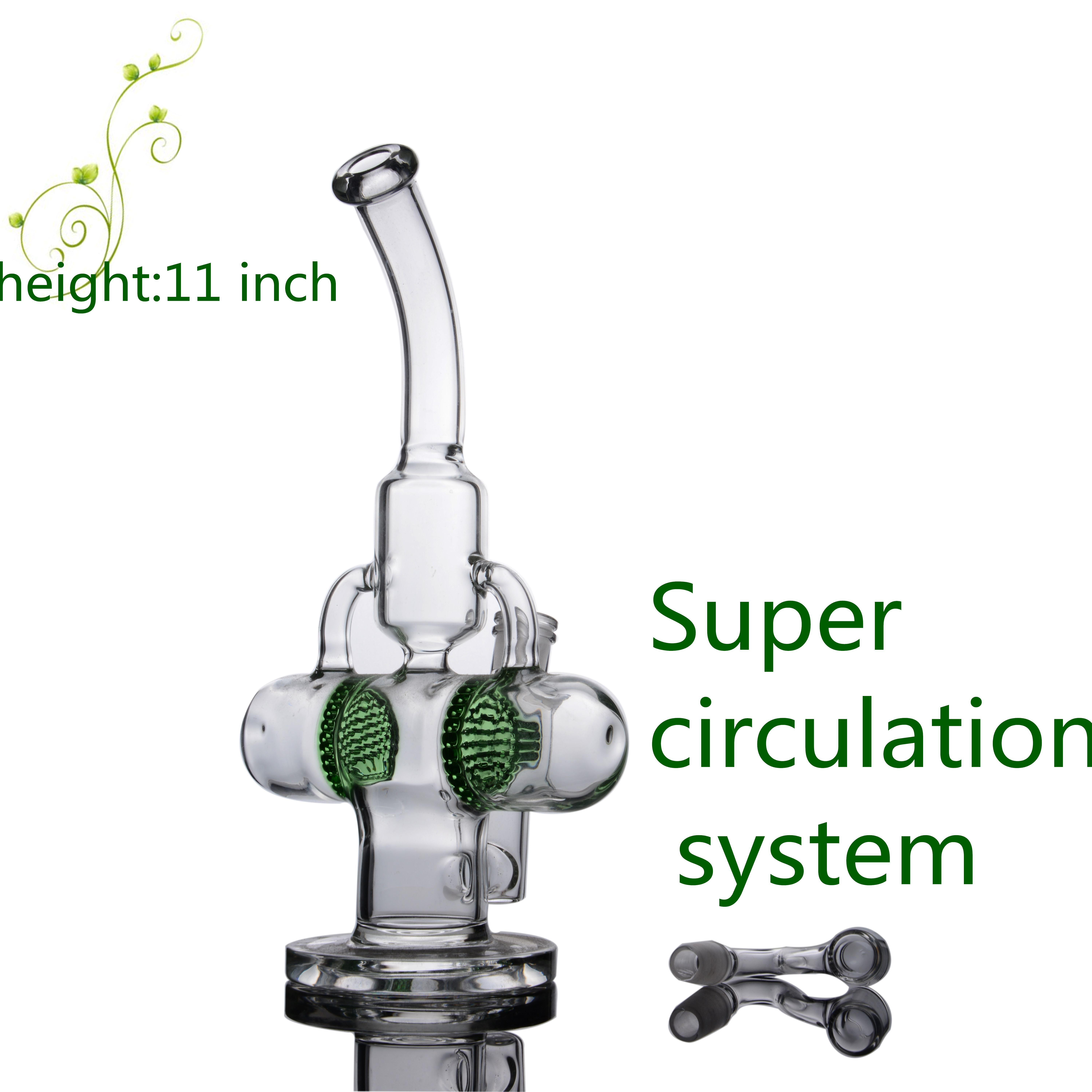 11 Inch green color Unique Glass Bong recyler type Dab Rig and Perc Oil Rigs 14 mm Joint bowl
11 Inch green color Unique Glass Bong recyler type Dab Rig and Perc Oil Rigs 14 mm Joint bowl