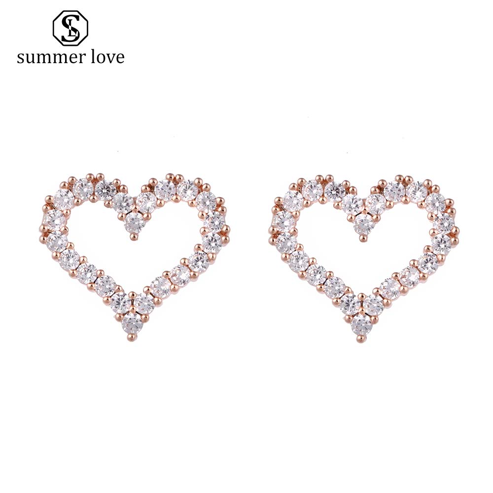 Gold Plated Brass Platinum Plating Brass Open Heart Stud Earrings with CZ Jewelry Gifts for Women and Girls, Silver
Gold Plated Brass Platinum Plating Brass Open Heart Stud Earrings with CZ Jewelry Gifts for Women and Girls, Silver