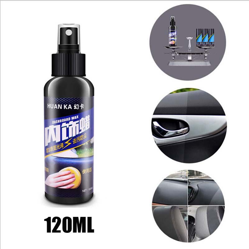 120ML Car Polish Interior Wax Cleaner Waxing Leather Surface Seat Plastic Retreading Agent Automotive Polishing DIY Cars Repair