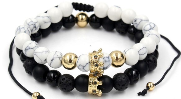8mm 2PCS/Lot iko4 gold silver Copper cz zircon cubic zirconia elastic crown white Howlite volcanic lava Bracelet Bangles
8mm 2PCS/Lot iko4 gold silver Copper cz zircon cubic zirconia elastic crown white Howlite volcanic lava Bracelet Bangles
