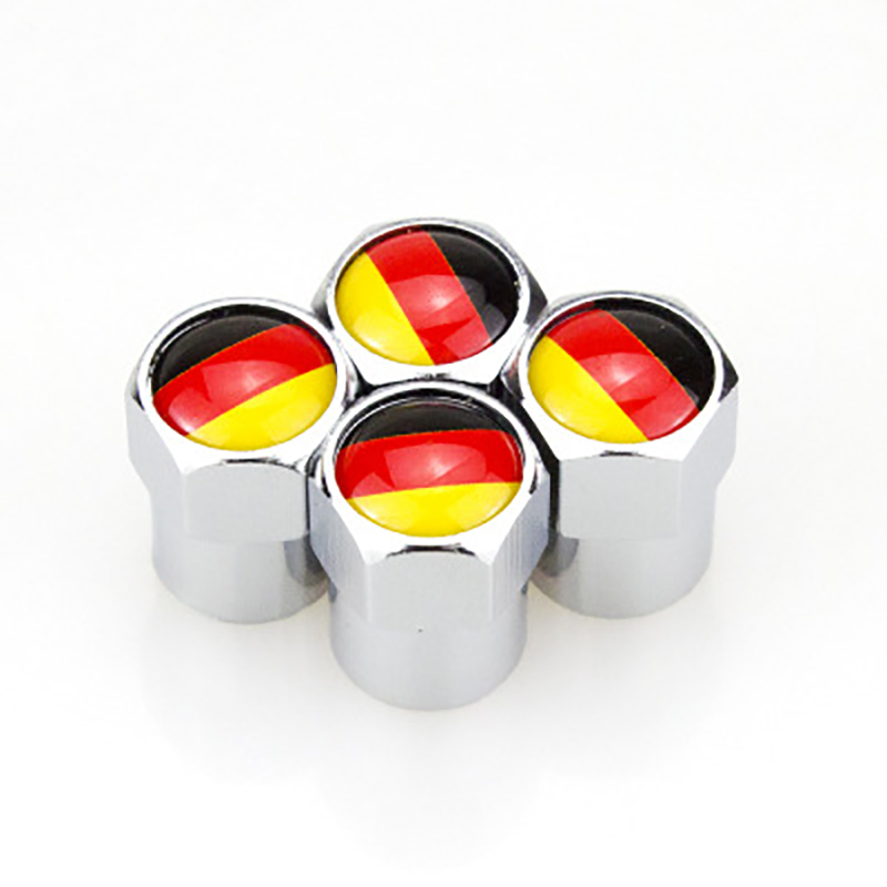 Aluminum Metal Car Tire Valve Tyre Cap Wheels Air Stems Dust Cover Logo DE US IT Flag for Mercedes VW BMW Ford Peugeot
