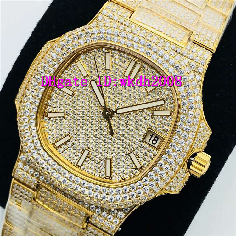 PPF Top Nautilus 5719 Full Diamond Wristwatch Cal.324SC Automatic Mechanical Sport Watch 28800 VPH Sapphire 18K Gold Stainless Steel Watches, Slivery;brown
PPF Top Nautilus 5719 Full Diamond Wristwatch Cal.324SC Automatic Mechanical Sport Watch 28800 VPH Sapphire 18K Gold Stainless Steel Watches, Slivery;brown